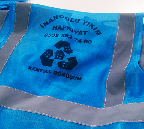 baskılı ikaz yeleği logo baskı